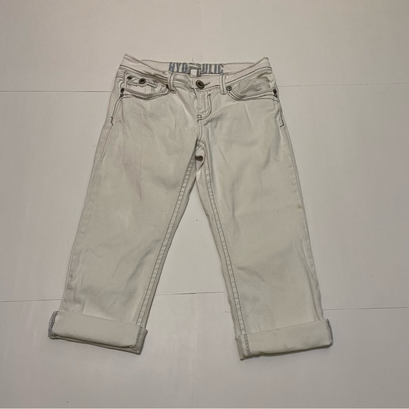 10. ⭐️ Hydraulic cream capri jeans size 7/8 - Picture 5 of 5